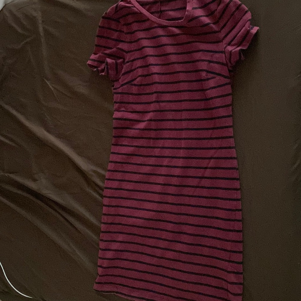 Gorgeous black and maroon striped dress
